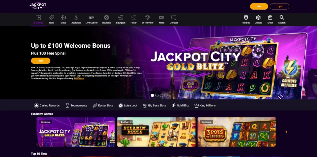 JackpotCity Casino Homepage