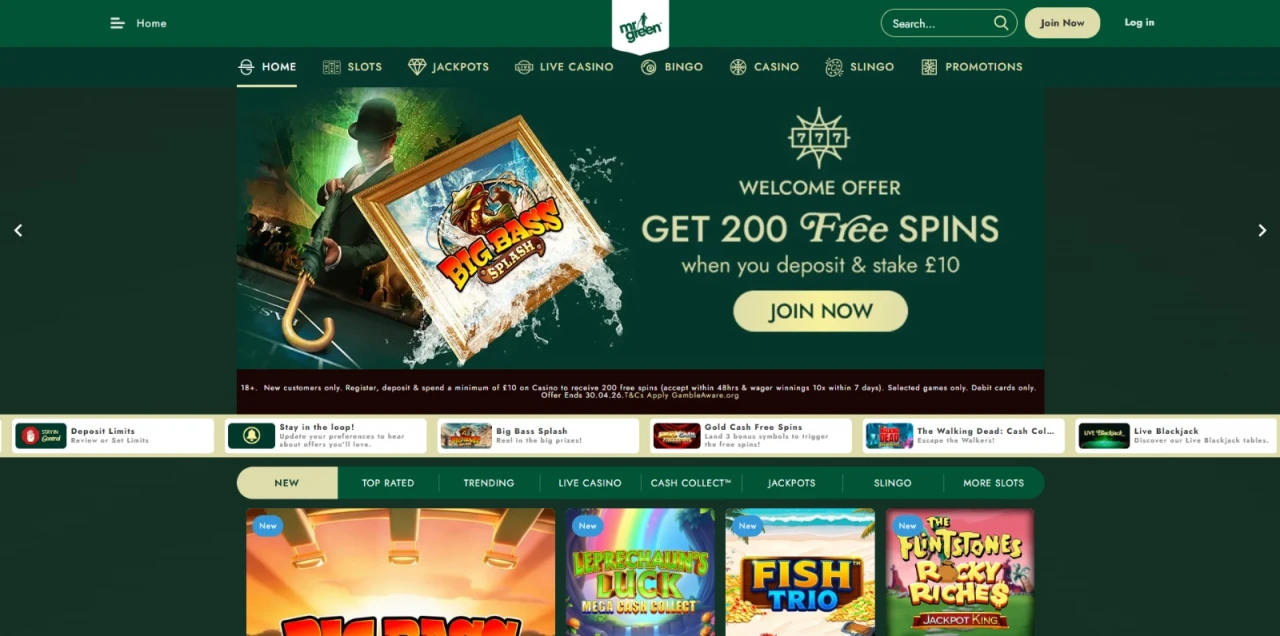 Mr Green Casino Homepage